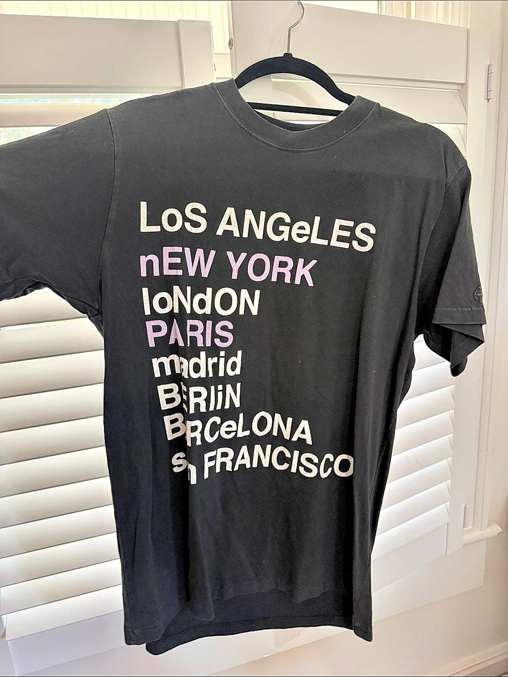 ANINE BING Lili Tee City Love Graphic City Print Tee in Black Like New